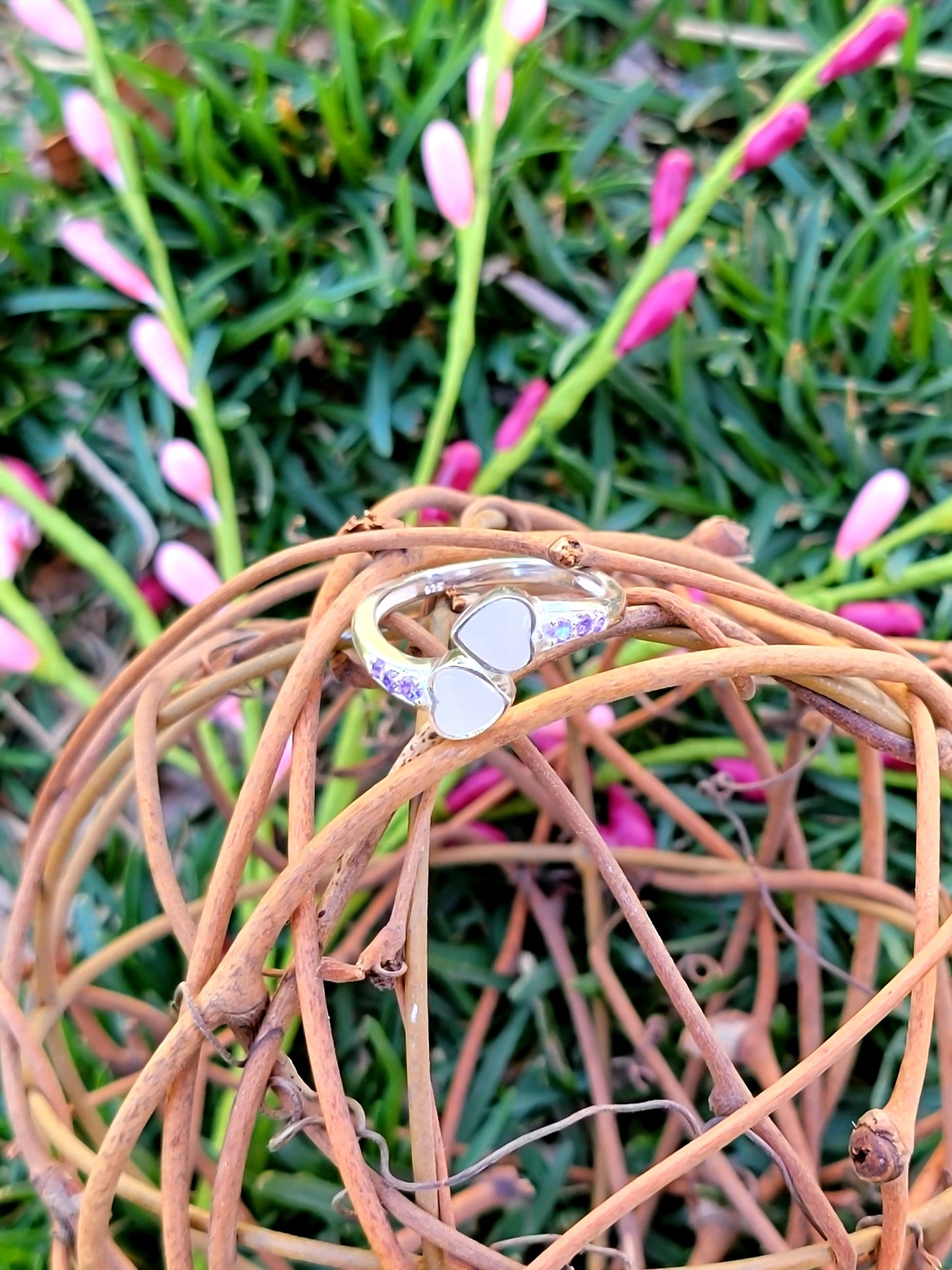 Silver Two Heart Ring